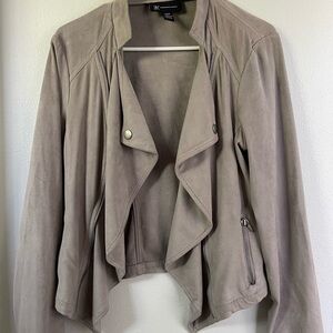 INC International Concepts Draped Faux-Suede Jacket